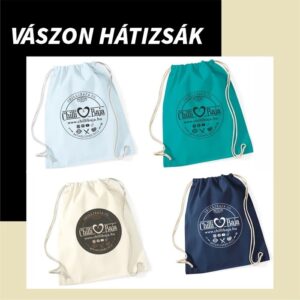 Vászon hátizsák – 100% pamut, környezetbarát, könnyű és strapabíró